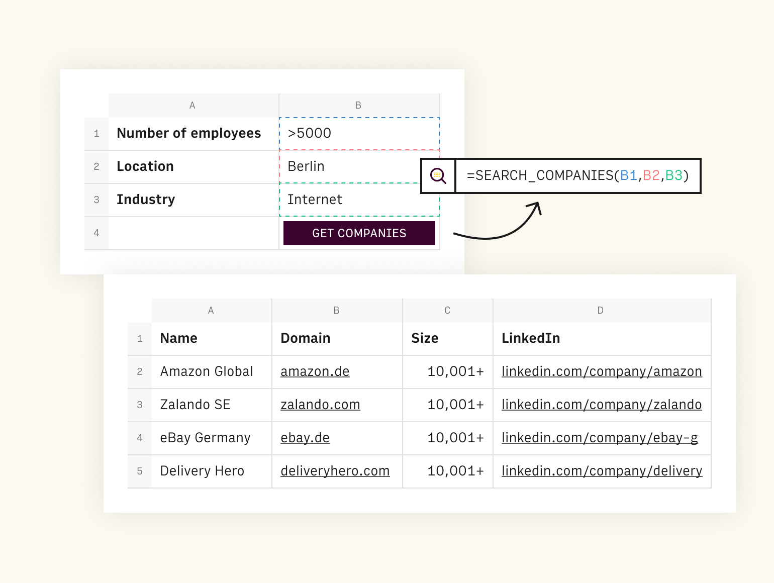 Create lead lists with built-in integrations